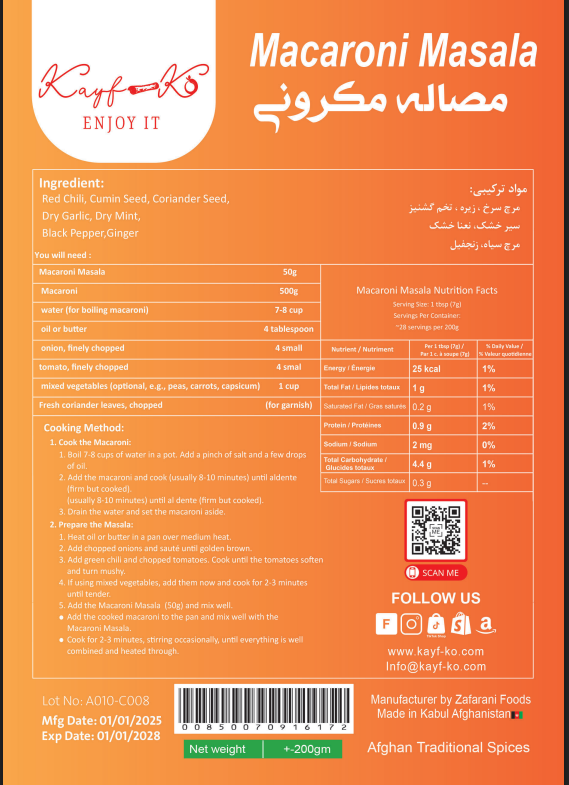 Macaroni Masala - kayf-ko