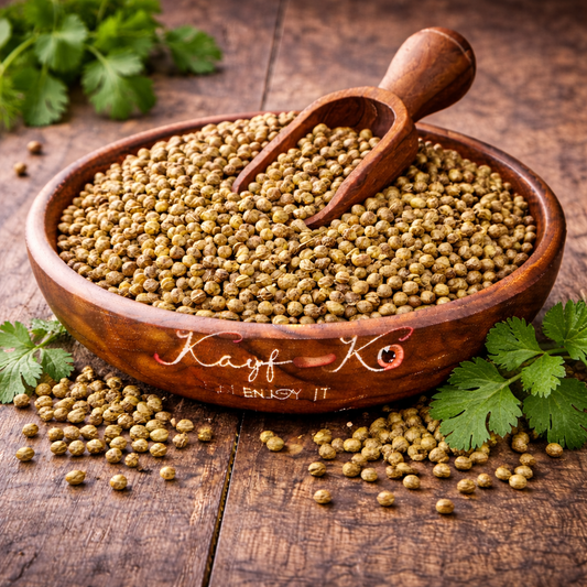 Wild Coriander seeds Northern Afghanistan (تخم کشنیز چاریکاری/ كزبرة مطحونة) - kayf-ko