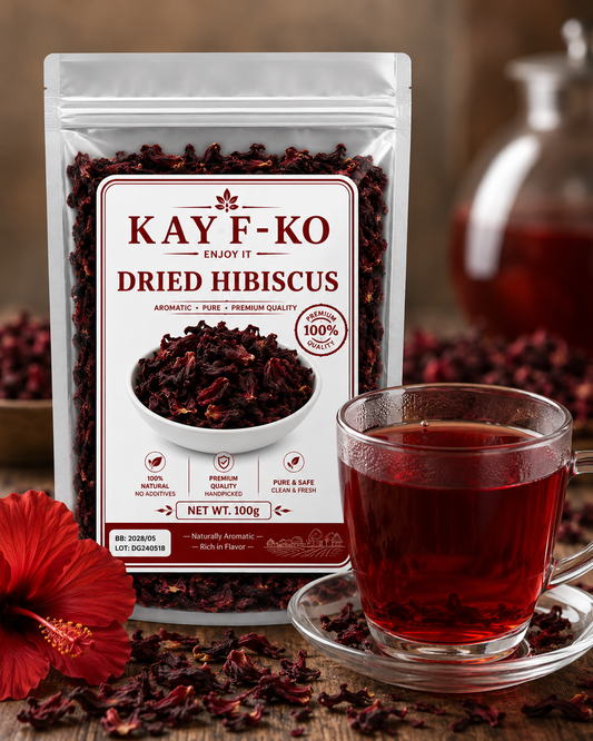 KAYF-KO Dried Hibiscus Flowers |چای ترش (لاغری)|كركديه| Premium Herbal Tea - kayf-ko